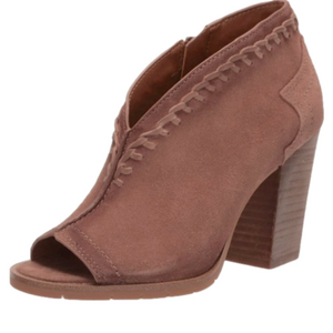 Zodiac Mia shootie braided suede leather open toe block triangle heel size 7.5